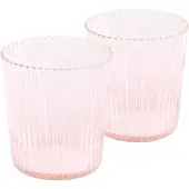 Paveau Pink - Ribbed Waterglazen - 2 Stuks - Duurzaam Borosilicaatglas