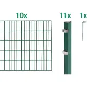 Alberts Dubbelstaafmat hekwerk Basisset Hoogte: 80 - 160 cm, totale lengte: 4 - 30 m, voor plaatsing in beton (set)