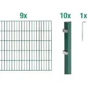 Alberts Dubbelstaafmat hekwerk Basisset Hoogte: 80 - 160 cm, totale lengte: 4 - 30 m, voor plaatsing in beton (set)