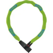ABUS kettingslot Catena 6806K – Lichtgewicht fietsslot van gehard staal met modieuze textielhoes – Vierkante ketting met -veiligheidsniveau 6 – 85 cm – Groen