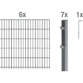 Alberts Dubbelstaafmat hekwerk Basisset Hoogte: 80 - 160 cm, totale lengte: 4 - 30 m, voor plaatsing in beton (set)