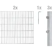 Alberts Dubbelstaafmat hekwerk Basisset Hoogte: 80 - 160 cm, totale lengte: 4 - 30 m, voor plaatsing in beton (set)