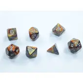 Chessex Lustrous Mini-Polyhedral Goud/Zilver Dobbelsteen Set (7 stuks)