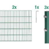 Alberts Dubbelstaafmat hekwerk Basisset Hoogte: 80 - 160 cm, totale lengte: 4 - 30 m, voor plaatsing in beton (set)