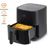 Plaine Airfryer 5.5L met Touchscreen – 1500W – 9 Programma’s – Timer & Eigen Instellingen – Heteluchtfriteuse 80ºC-200ºC – Zwart