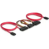 Deltaco SATA data- en voedingskabel splitter - SATA300 - 3 Gbit/s - 0,50 meter