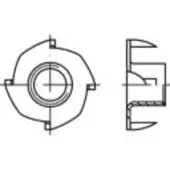 Toolcraft 159331 Inslagmoeren M10 Staal Galvanisch verzinkt 100 stuk(s)