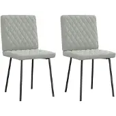 vidaXL Eetkamerstoelen 2 st fluweel lichtgrijs
