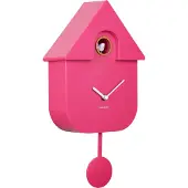Karlsson Modern Cuckoo Koekoeksklok | 21.5x41x8.5cm | Bright roze