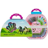 Cofi1453® Paarden kleurkoffer 51dlg