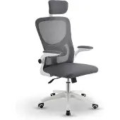 Juskys Ergonomische Bureaustoel - Baltimore - Wit / Grijs