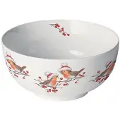 Ambiente Kom Christmas Robins Wit wit Porselein Kom