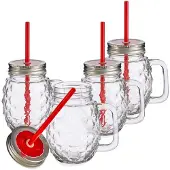 MamboCat Set van 4 Vivalto Sole mokken met rietje rood 485ml