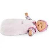 Corolle pluche slaapzak poppen roze 30cm - accessoire voor poppen.