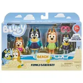 Bluey Set 4 figuurtjes Familie aan het strand