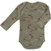 Fresk romper Deer Olive Groen Jongens/Meisjes Katoen Ronde hals Dierenprint - maat 50/56