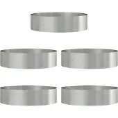 vidaXL Plantenring 5 st Zilver 80 x 80 x 20 cm Roestvrij staal