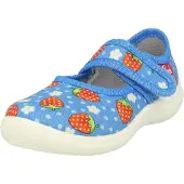 Beck Huisschoenen 'Erdbeere' lichtblauw / lichtgroen / rood / wit