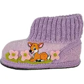 Beck Huisschoenen 'Kitz' olijfgroen / lavendel / donkeroranje / rosa