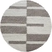 Dutch XXL Rond Shaggy Vloerkleed | Tapijt | Gala | Beige | 80x80 cm