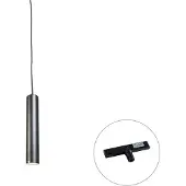 QAZQA Design hanglamp zwart incl. rail adapter 1-fase - Slimline Tuba small