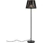 QAZQA Buiten vloerlamp zwart met zwarte touwkap IP44 - Virginia Jayla