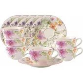 Villeroy & Boch Frühstückstassen mit Untertassen Mariefleur Basic 290 ml Set van 6