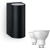 Philips Hue Nightingale Wandlamp In Zwart + Gu10-lampen Met Wit Licht