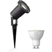 Philips Puled Opbouwspot In Zwart + Gu10-lamp Met Wit Licht