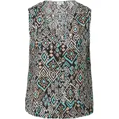 s.Oliver Blouse donkerbeige / turquoise / zwart / wit