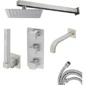 Mueller Cube inbouw regendouche 3-wegs met 20cm hoofddouche en muurarm RVS