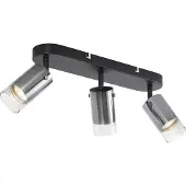 QAZQA Moderne plafondspot gunmetal 3-lichts draai- en verstelbaar - Drain