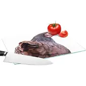 KitchenYeah Glazen Snijplank - 28x20 - Achteraanzicht kip - Snijplanken Glas