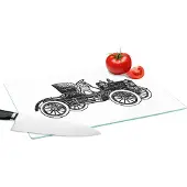 KitchenYeah Glazen Snijplank - 39x28 - Oud voertuig - Snijplanken Glas