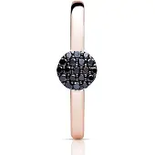One More 18 karaats roségouden eolo ring met zwarte diamant