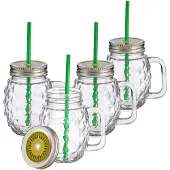 MamboCat Set van 4 Vivalto Sole mokken met rietje groen 485ml
