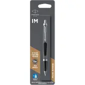 Parker IM balpen | Zwart lak met chromen afwerking | medium punt blauwe inkt