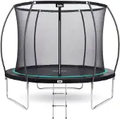 Salta Cosmos - ø 305 cm - Inclusief ladder - Belastbaar tot 120 kg - Ronde trampoline met veiligheidsnet - Zwart