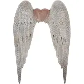 Clayre & Eef Wanddecoratie Vleugels 79x6x113 cm Grijs Metaal