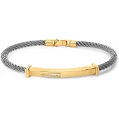 Bouman Goud Collectie Bouman collectie kabel armband met 18k goud 19cm bc-001whiy-19