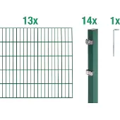 Alberts Dubbelstaafmat hekwerk Basisset Hoogte: 80 - 160 cm, totale lengte: 4 - 30 m, voor plaatsing in beton (set)
