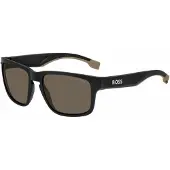 HUGO BOSS Square Heren Mat Zwart Bruin Gepolariseerd BOSS 1497/S