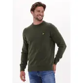 Lyle & Scott Heren Truien & Vesten Crew Neck Lambswool Blend Jumper - Olijf - Maat XS