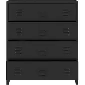 En.casa Ladekast Hämeenlinna commode met lades 92x80x40 cm zwart []
