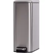 QUVIO Pedaalemmer - Metaal - 8 L - Zilver