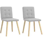 vidaXL Eetkamerstoelen 2 st stof wolk grijs