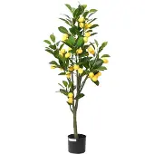 vidaXL Kunstcitroenboom 136 blaadjes 120 cm groen