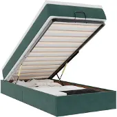 vidaXL Ottoman bed met matras 90x200cm fluweel donkergroen