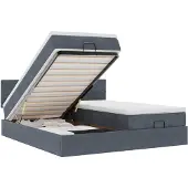vidaXL Ottoman bed met matrassen en LED's 180x200cm fluweel