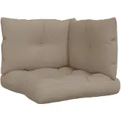 vidaXL Palletkussens 3 st stof taupe
